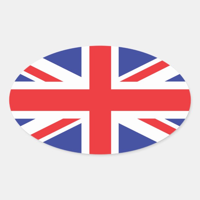 Sticker Ovale Drapeau Royaume-Uni/Union Jack (Devant)
