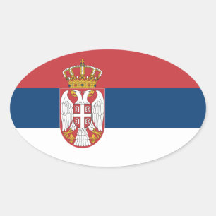 Sticker Ovale Drapeau serbe