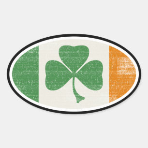 Sticker Ovale drapeau shamrock ovale