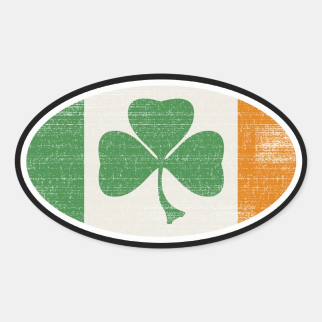 Sticker Ovale drapeau shamrock ovale (Devant)