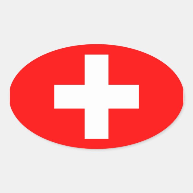 Sticker ovale Drapeau Suisse (Devant)