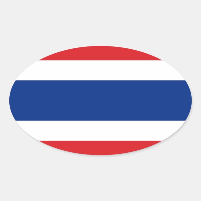 Sticker Ovale Drapeau Thaïlande (Devant)