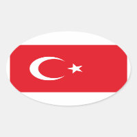 Sticker ovale Drapeau Turquie