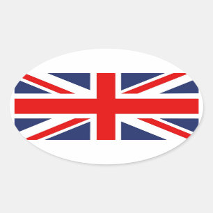 Sticker Ovale Drapeau Union Jack - Royaume-Uni