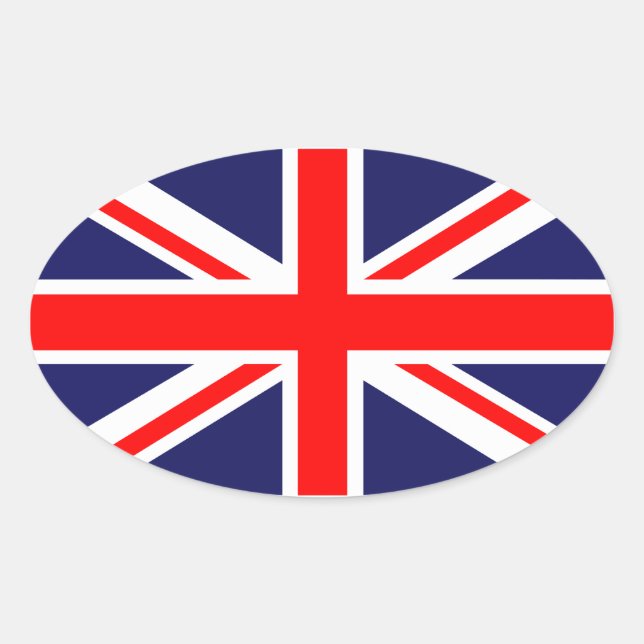 Sticker Ovale Drapeau Union Jack - UK (Devant)