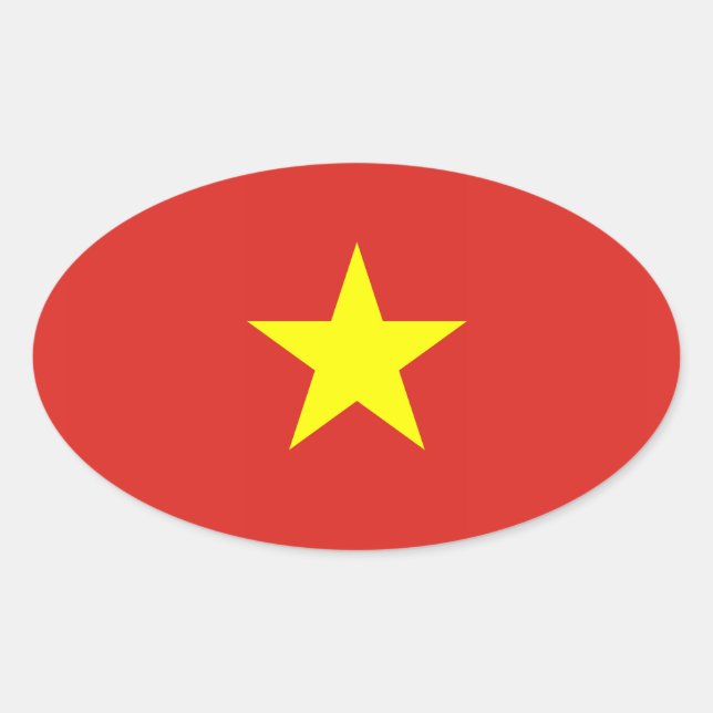 Sticker Ovale Drapeau vietnamien (Devant)