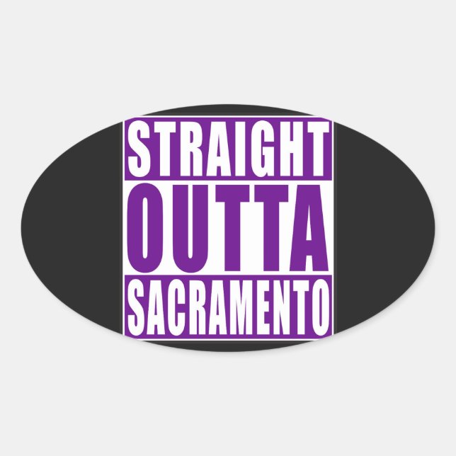 Sticker Ovale Droit devant Sacramento violet (Devant)