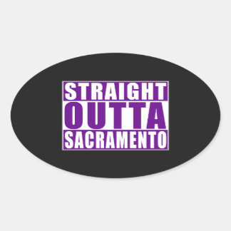 Sticker Ovale Droit devant Sacramento violet