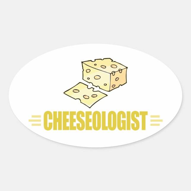 Sticker Ovale Drôle J'aime le fromage (Devant)