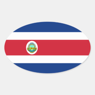 Sticker ovale du drapeau du Costa Rica