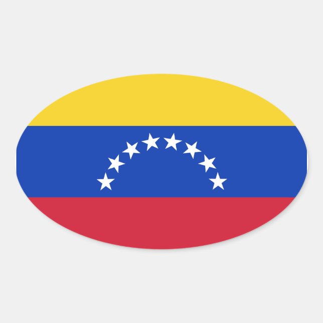 Sticker ovale du drapeau du Venezuela (Devant)