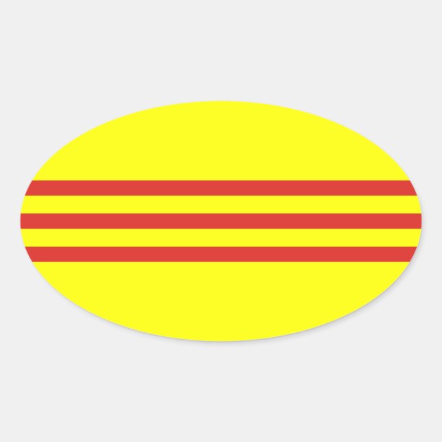 Sticker ovale du drapeau du Vietnam du Sud* (Devant)