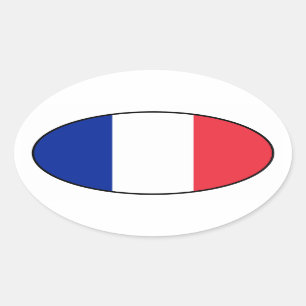 Sticker ovale du drapeau français
