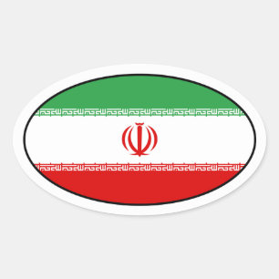 Sticker ovale du drapeau iranien