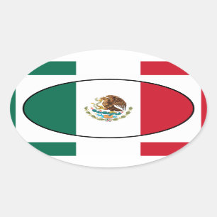 Sticker ovale du drapeau mexicain