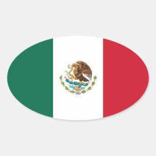 Sticker ovale du drapeau mexicain