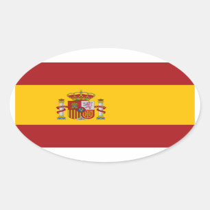 Sticker ovale du drapeau national d'Espagne