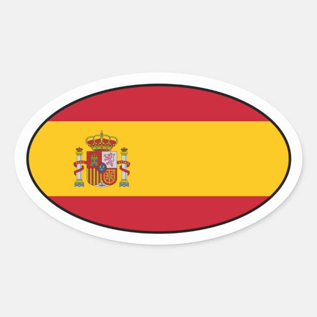 Sticker ovale du drapeau national d'Espagne (Devant)