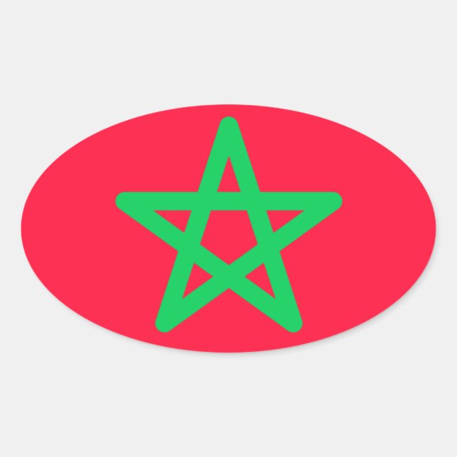 Sticker ovale du Maroc (Devant)