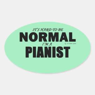 Sticker ovale du pianiste normal