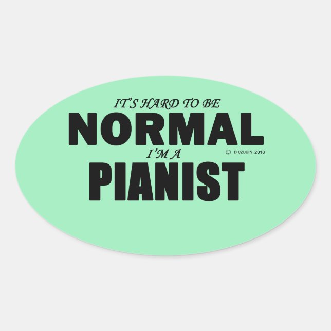 Sticker ovale du pianiste normal (Devant)
