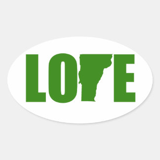 Sticker ovale du Vermont Love