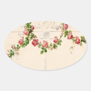 Sticker Ovale Échange rose français