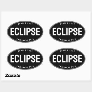 Sticker Ovale Eclipse montre destination dans votre ville modifi