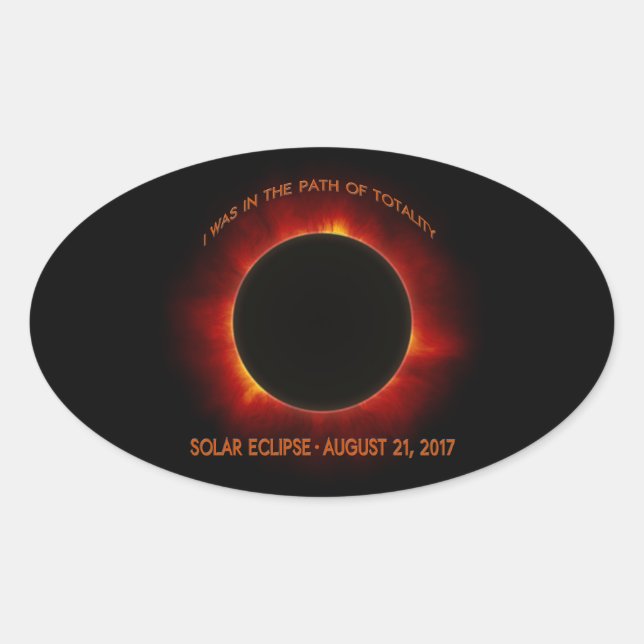 Sticker Ovale Éclipse solaire (Devant)