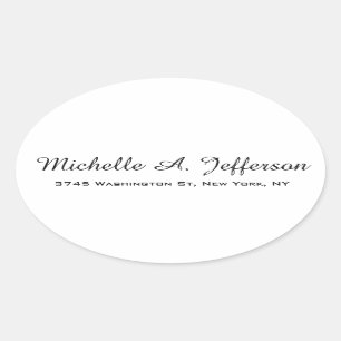 Sticker Ovale Écriture manuscrite classique Blanc tendance créat