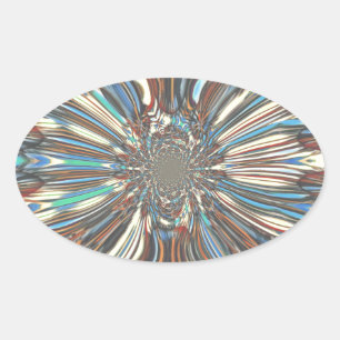 Sticker Ovale Edgy African Urban Pop Art Conception optique Abst