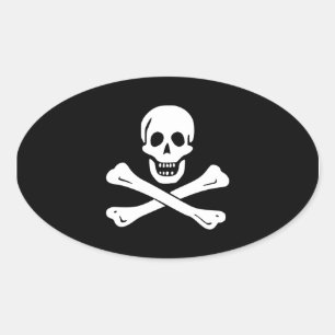 Sticker Ovale Edward Angleterre ; drapeau Jolly roger