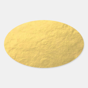 Sticker Ovale Effet Faux Gold Foil imprimé