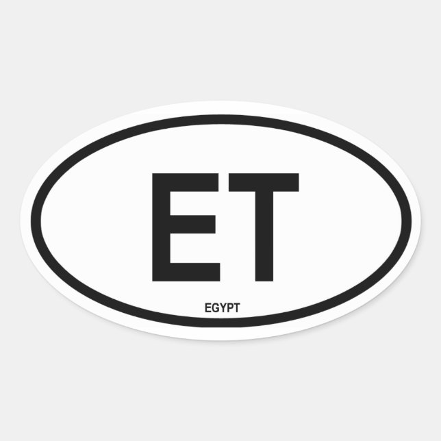 Sticker Ovale Egypte "ET" (Devant)