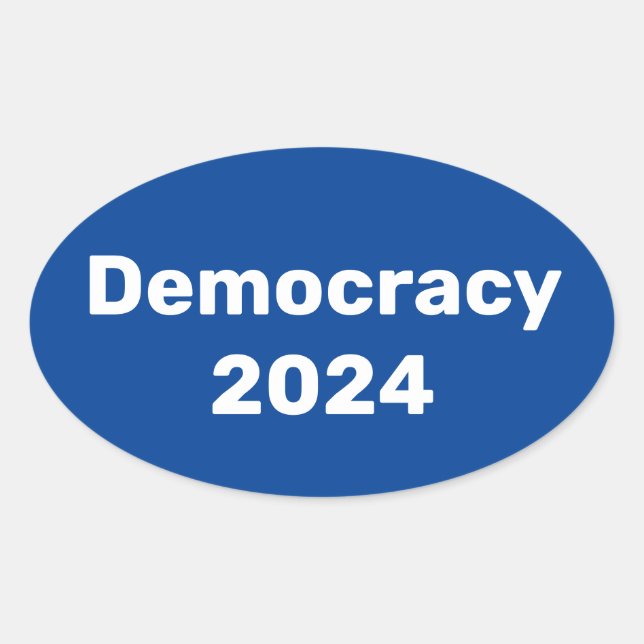 Sticker Ovale Élection présidentielle de 2024 pour la démocratie (Devant)