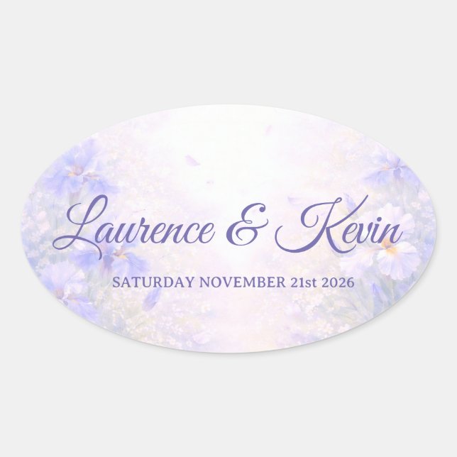 Sticker Ovale Elegant Botanical Wedding (Devant)