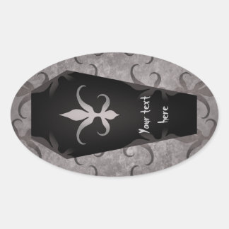 Sticker Ovale Elégant cercueil gothique grand ovale pour Hallowe