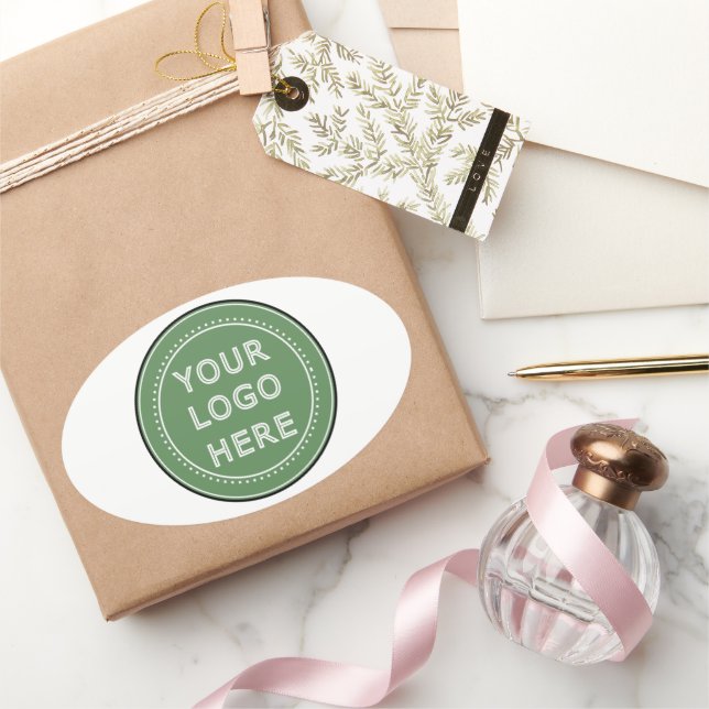 Sticker Ovale Élégant, contemporain, poli et personnalisable. (Cadeaux)