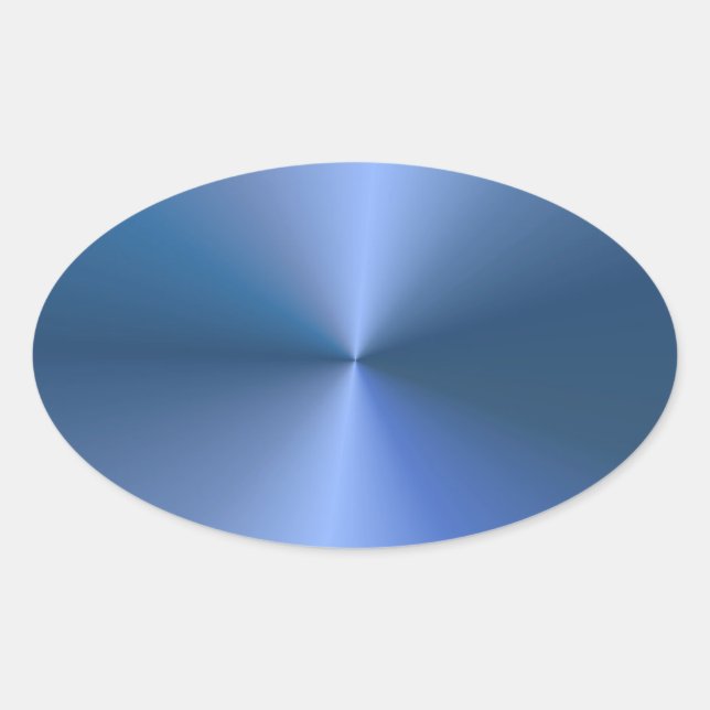 Sticker Ovale Elégant Couleur Bleu Personnalisé Modèle tendance (Devant)