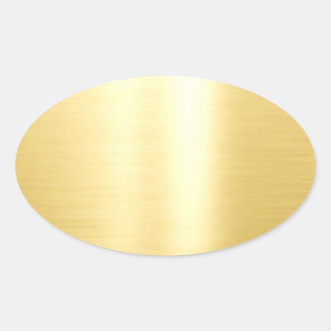 Sticker Ovale Élégant Glamor Blank Modèle Faux Gold Classic (Devant)