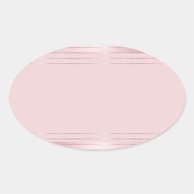 Sticker Ovale Élégant Rose moderne Gold Blank Modèle tendance (Devant)