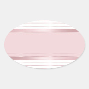 Sticker Ovale Élégant Rose moderne Gold Blank Modèle tendance