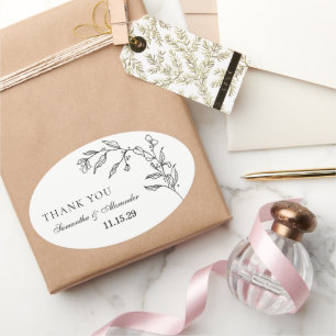 Sticker Ovale Élégante crête noire et blanche