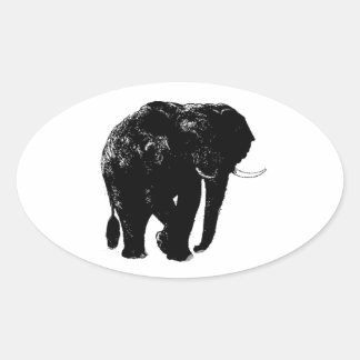 Sticker ovale éléphant
