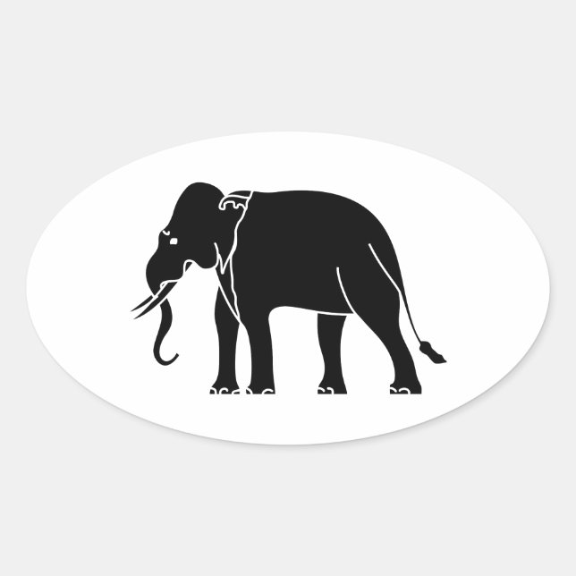 Sticker Ovale Éléphant de Siamese (Devant)