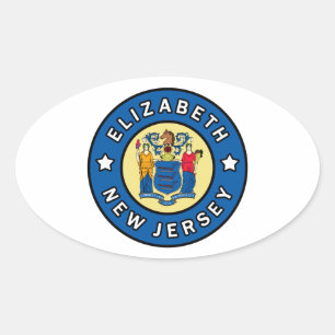 Sticker Ovale Elizabeth New Jersey