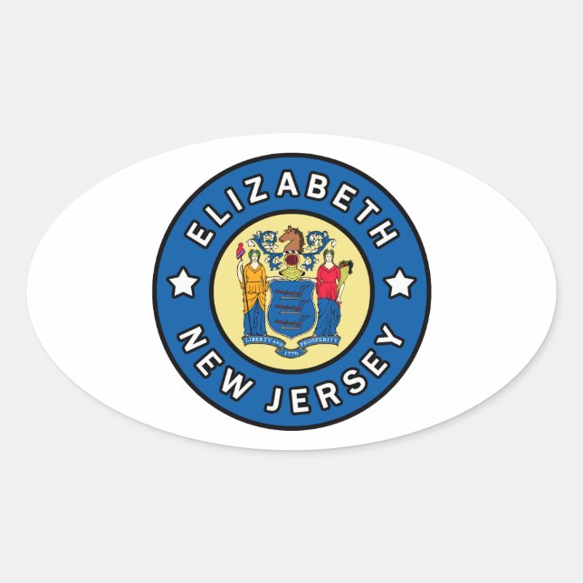 Sticker Ovale Elizabeth New Jersey (Devant)