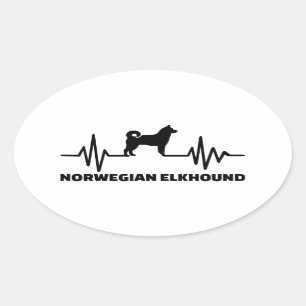 Sticker Ovale Elkhound norvégien