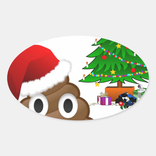 Sticker Ovale emoji de noël (Devant)
