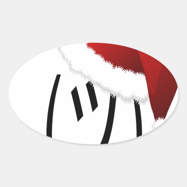 Sticker Ovale emoji de shrug de noël (Devant)